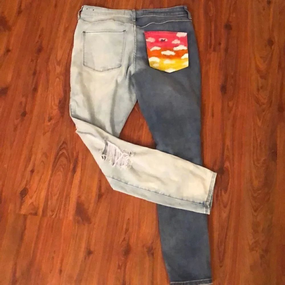 Abercrombie & Fitch jean legging high-rise 10r hand painted